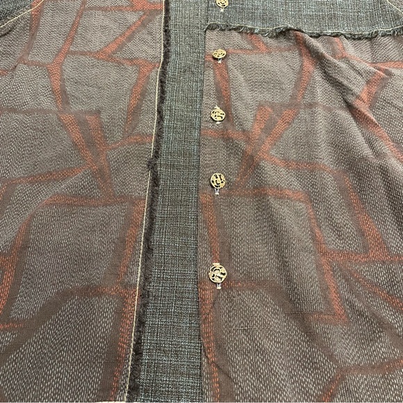 Anne Namba Silk Blue Hawaiian Aloha Shirt Mens Size Medium - Picture 8 of 12